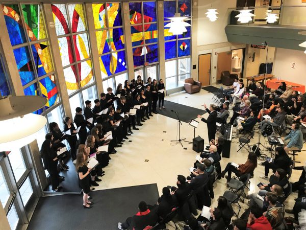 Kalamazoo College Singers perform in a music concert at Light Fine Arts