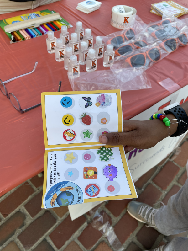Stickers helped K-12 students keep track of which experiments they saw