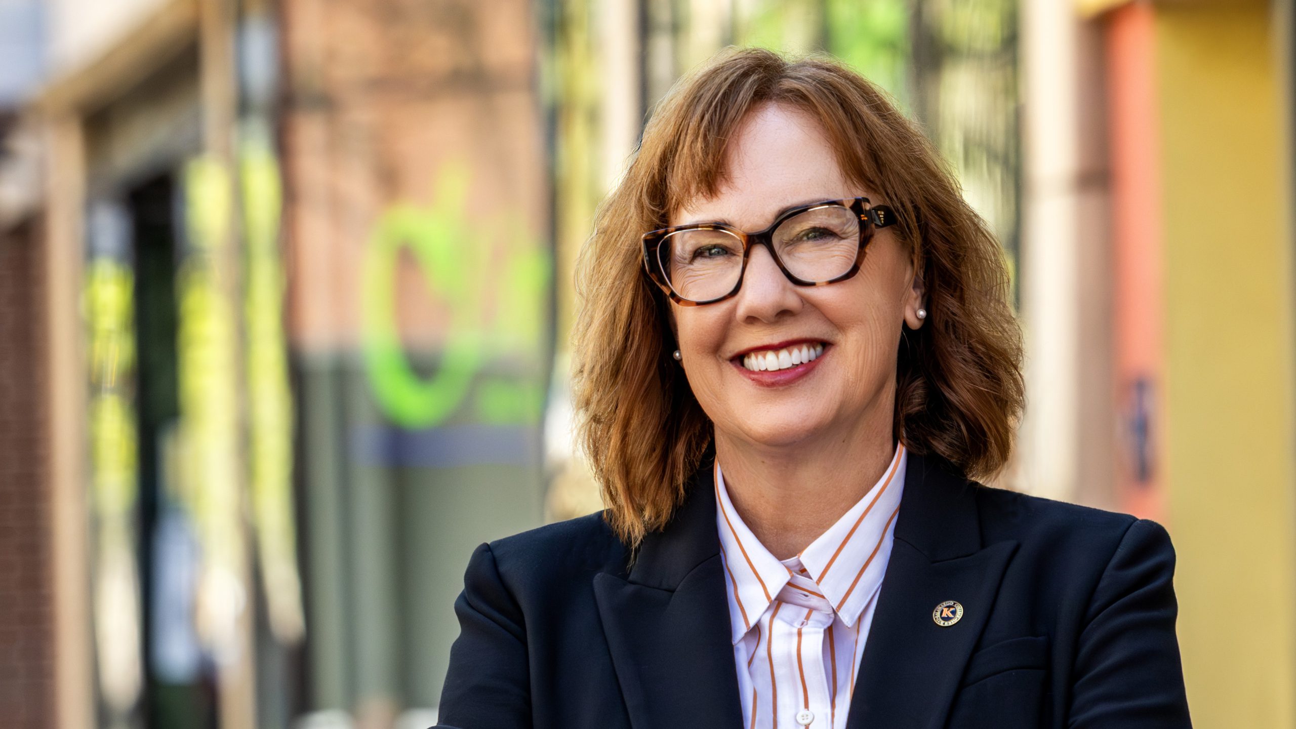 Portrait of Karlyn Crowley in downtown Kalamazoo