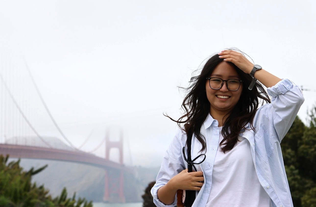 Anar Bayanmunkh in San Francisco before heading to her Mongolia internship