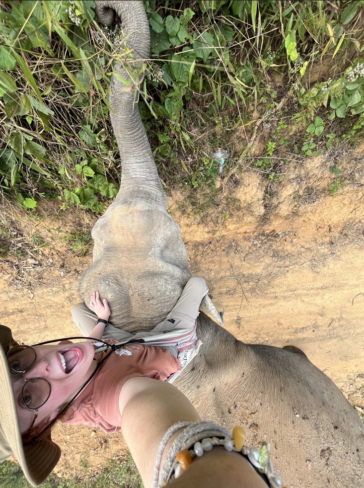 Nat Ward goes for a wild ride on an elephant