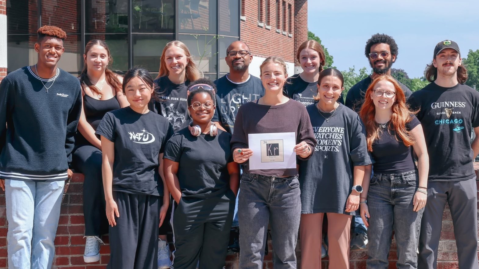 Dwight Williams' summer chemistry research lab including Olivia Cannizzaro