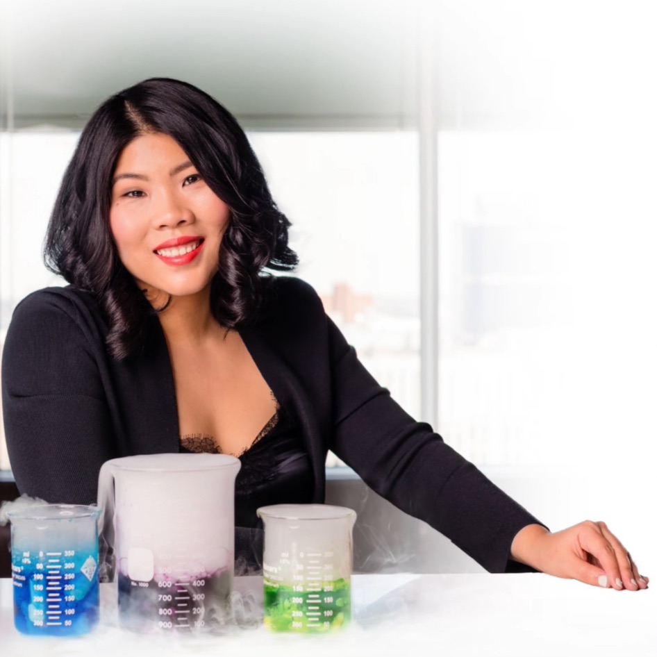 Female Scientist with Beakers_showcase