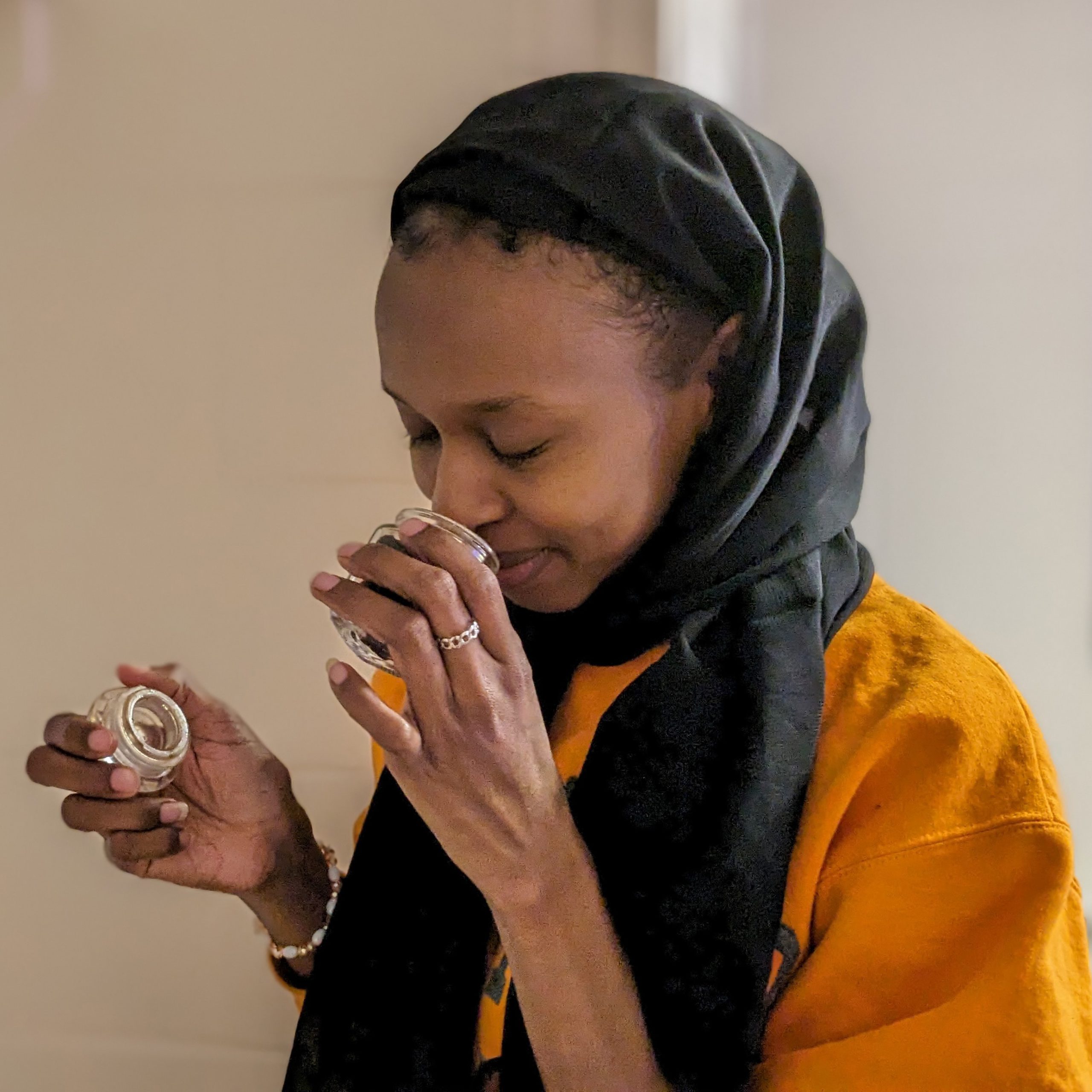 A student testing a fragrance