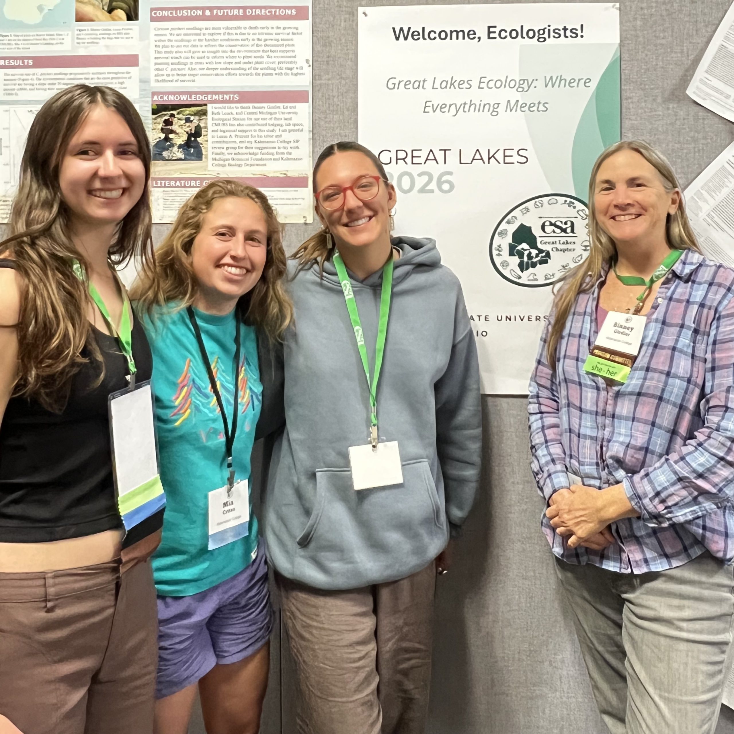 Three students and a faculty member attend an ecology conference