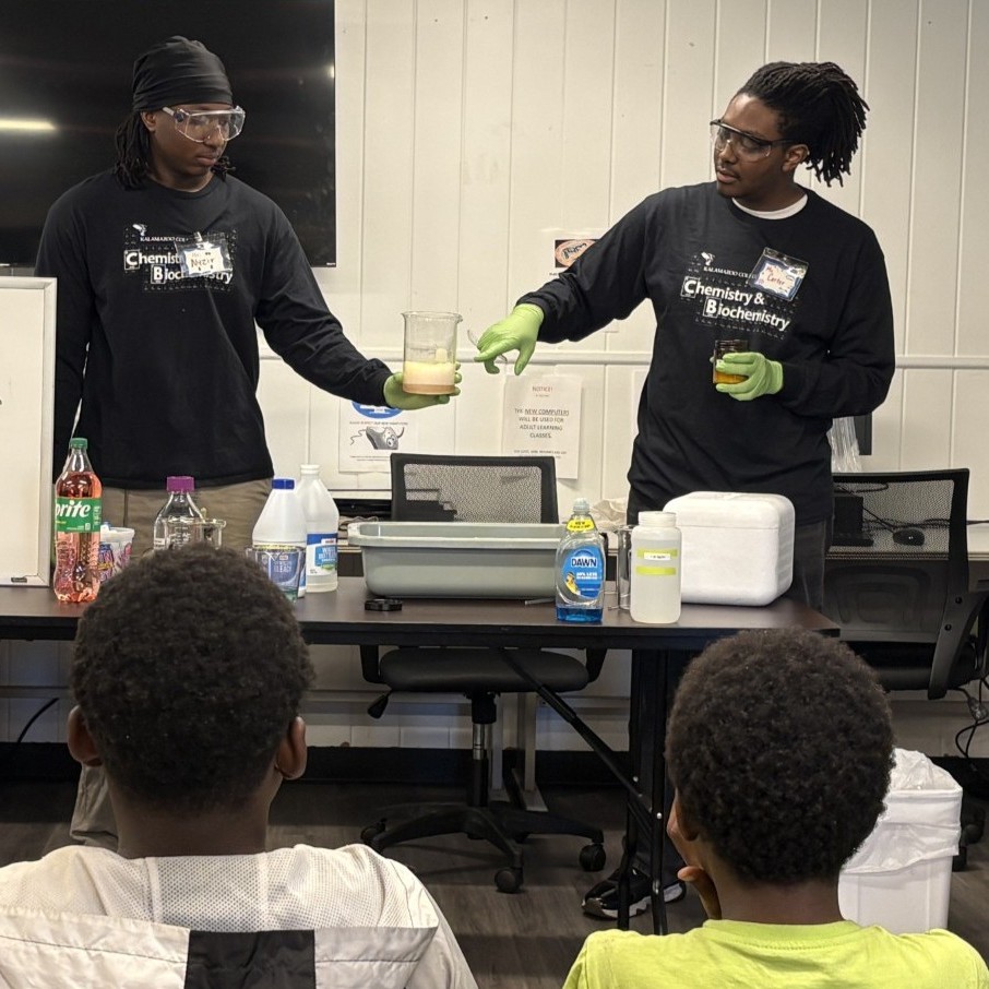 Students doing science experiments for kids
