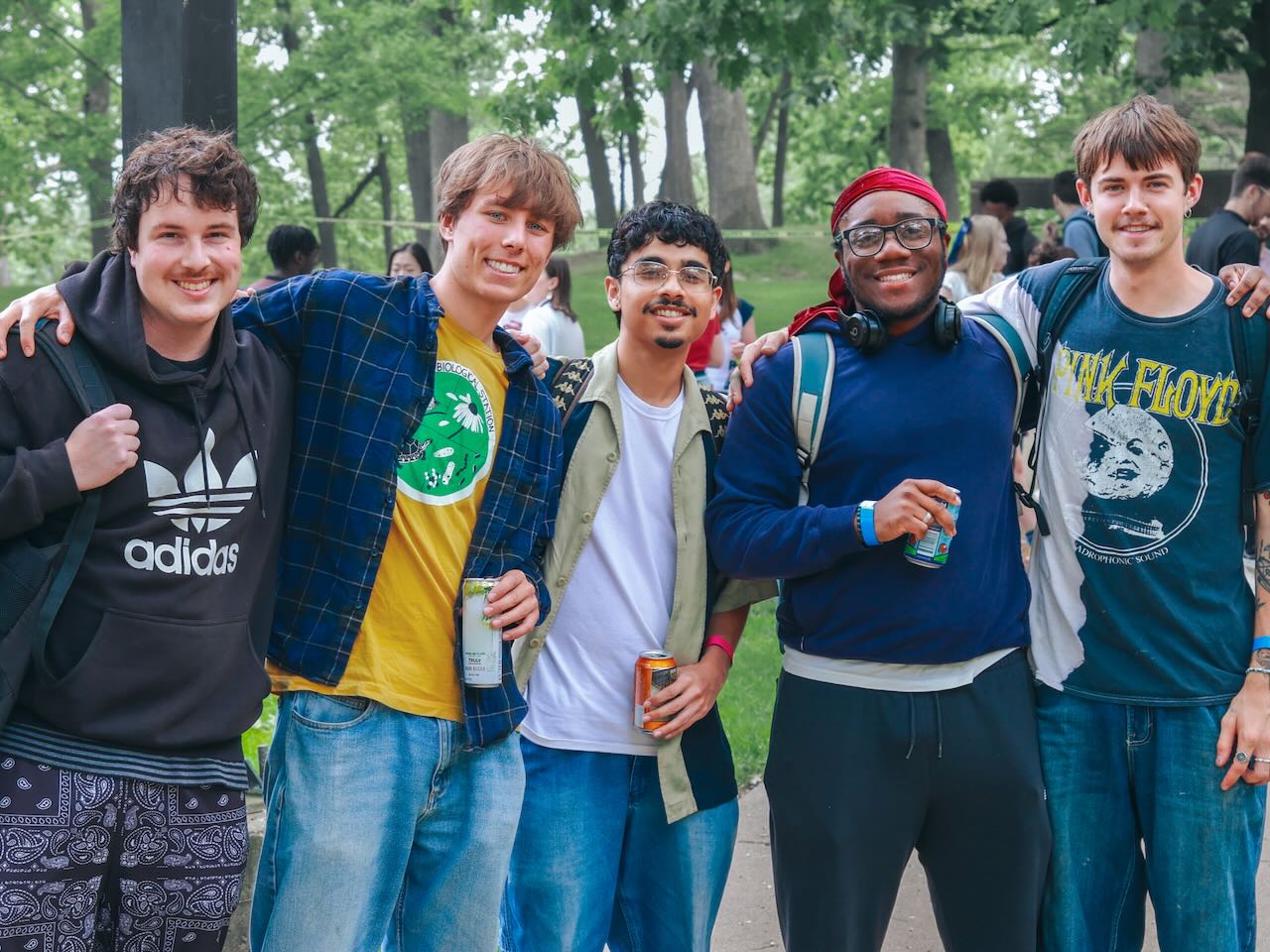 Group of male students at the senior celebration